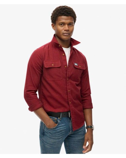 Superdry Red Trailsman Relaxed Fit Overshirt for men