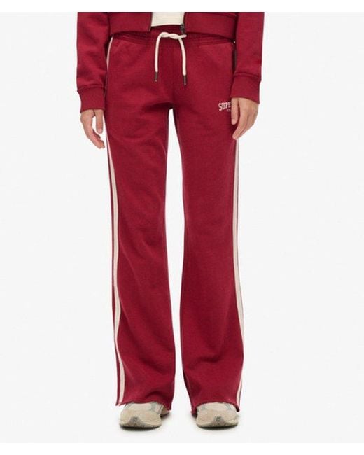 Superdry Red Athletic Stripe Flare joggers