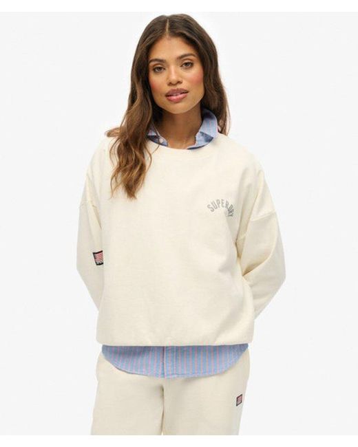 Superdry White & Co Athletic Essentials Printed Crew Sweatshirt