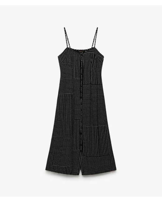 Superdry Print Button Down Cami Midi-jurk in het Black