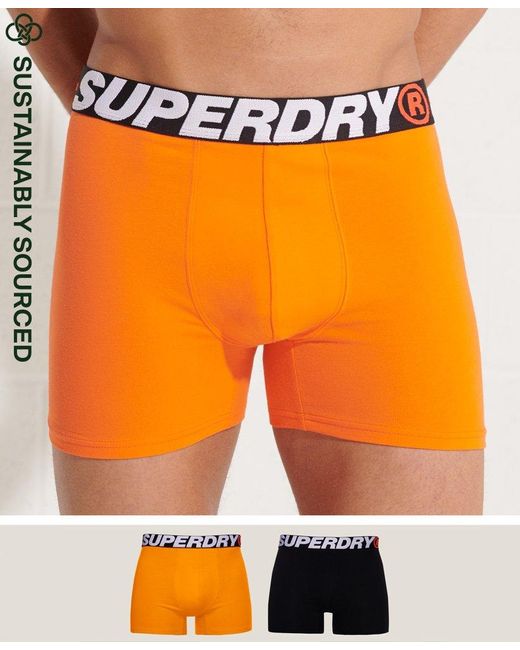 Superdry Katoen Duopak Boxers Van Biologisch Katoen in het Oranje voor  heren - Lyst