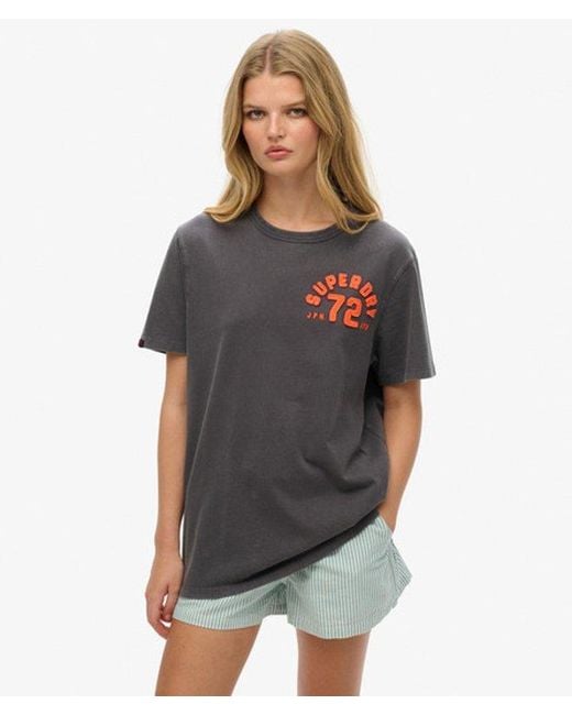 Superdry Gray Oversized Vintage Athletic Short Sleeve T-shirt