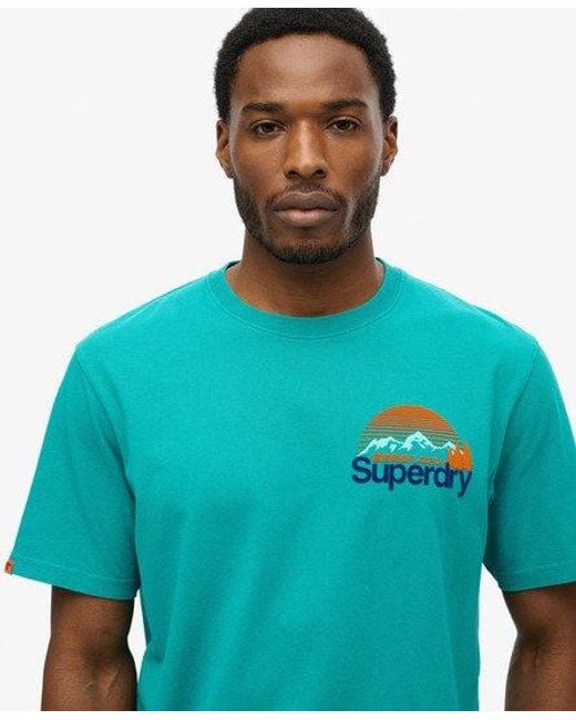 Superdry Blue Core Logo Great Outdoors Chest T-shirt for men