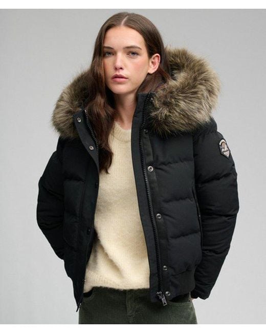 Superdry Black & Co Everest Slim Fit Hooded Bomber Jacket
