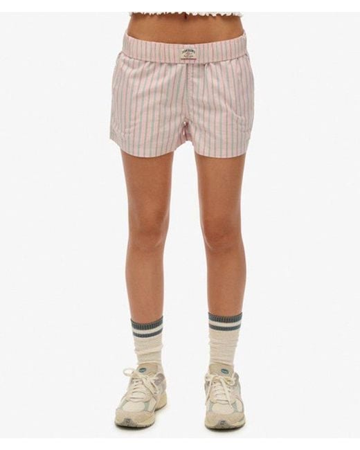 Superdry White & Co Organic Cotton Stripe Elasticated Shorts