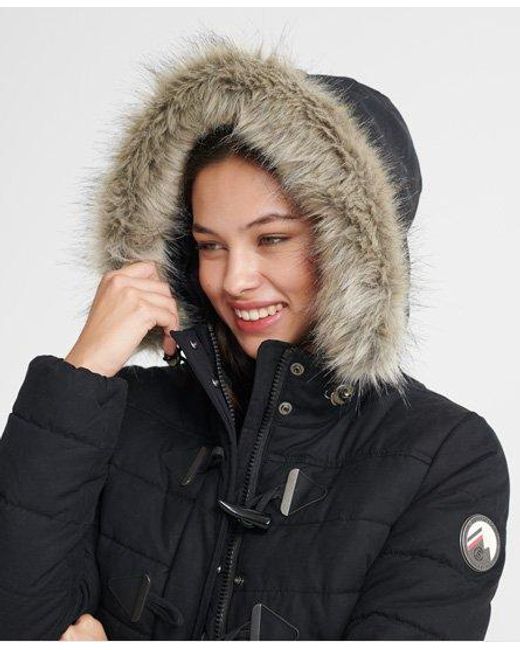 Superdry Blue Microfibre Tall Toggle Parka Coat