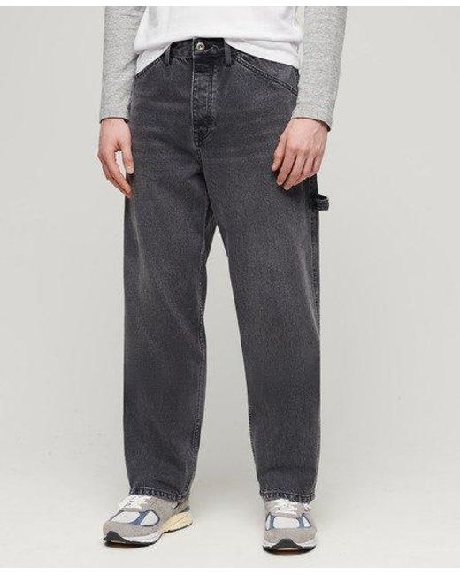 Superdry Gray Organic Cotton Carpenter Jeans for men