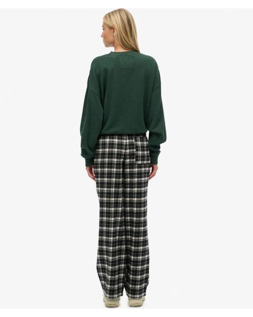 Superdry Green & Co Cotton Check Elastic Trousers