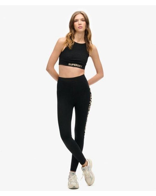 Superdry Black & Co Ladies Fully Lined Sportswear Logo Bra Top