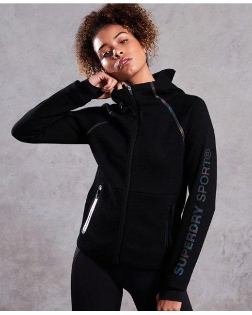 Superdry Black Performance Zip Hoodie
