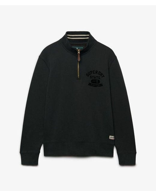 Superdry Black & Co Tonal Half Zip Sweatshirt for men