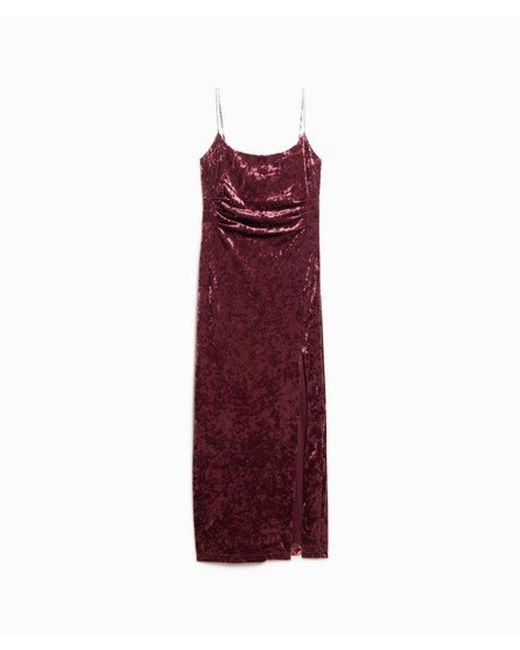 Superdry Red & Co Diamonte Velvet Maxi Dress