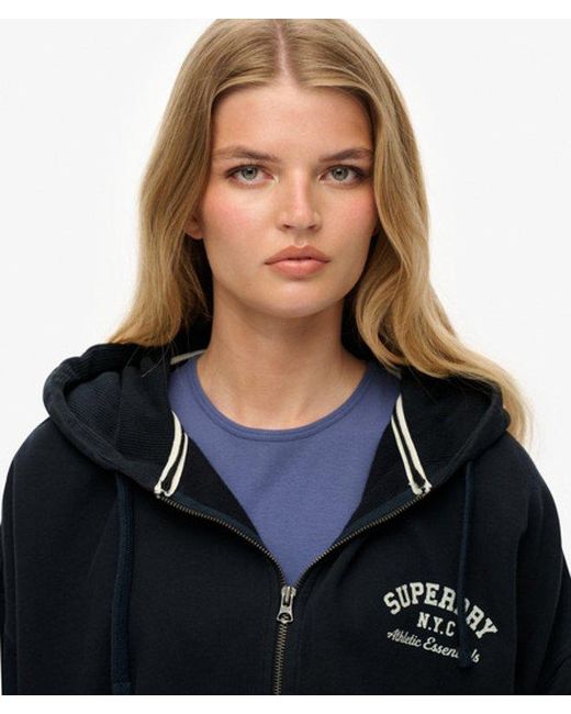 Superdry Blue & Co Athletic Essentials Oversized Zip Hoodie