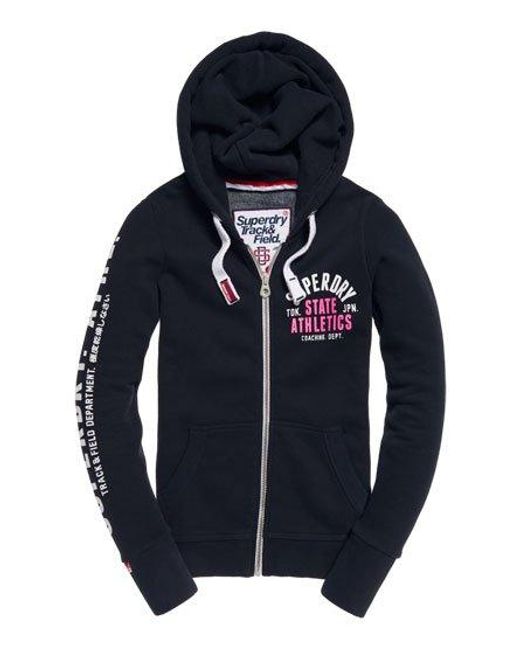 Superdry Blue Track & Field Zip Hoodie Eclipse