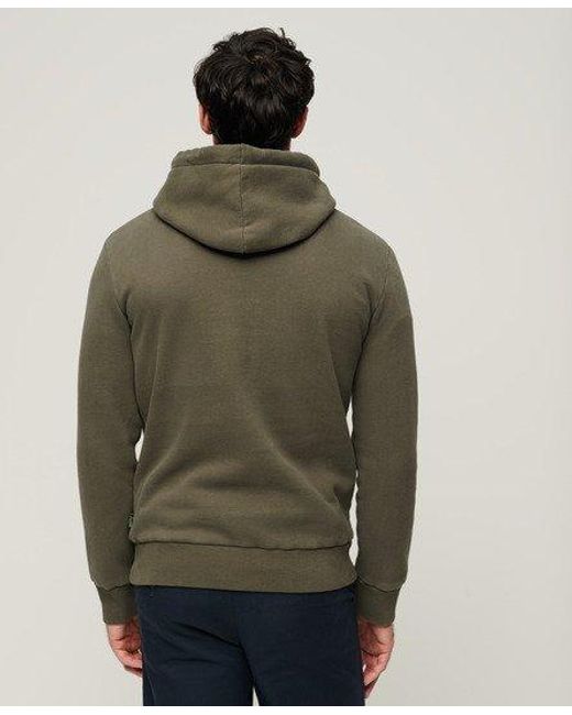 Superdry Green Classic Embroidered Logo Tokyo Vintage Hoodie for men