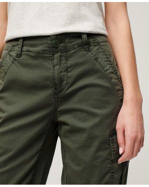 Superdry Green Low Rise Straight Cargo Pants