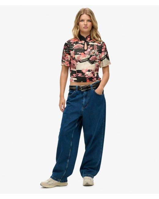 Superdry Gray & Co Mandarin Jacquard Top