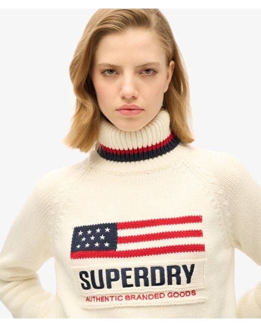 Superdry Natural & Co Americana Roll Neck Knit Jumper