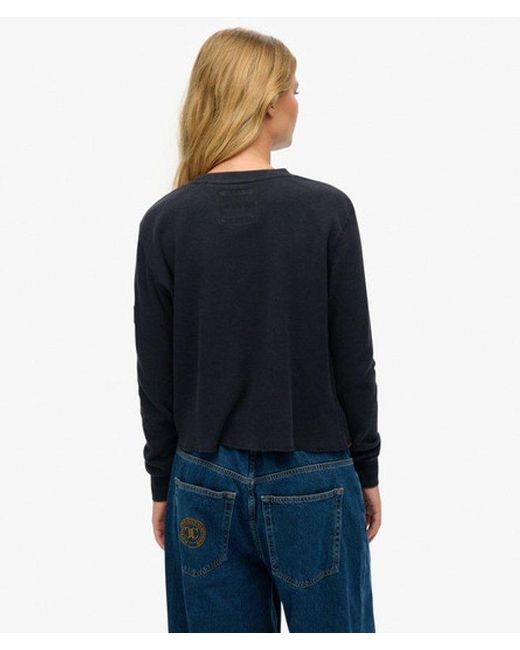 Superdry Blue & Co Athletic Essential Graphic Long Sleeve Top