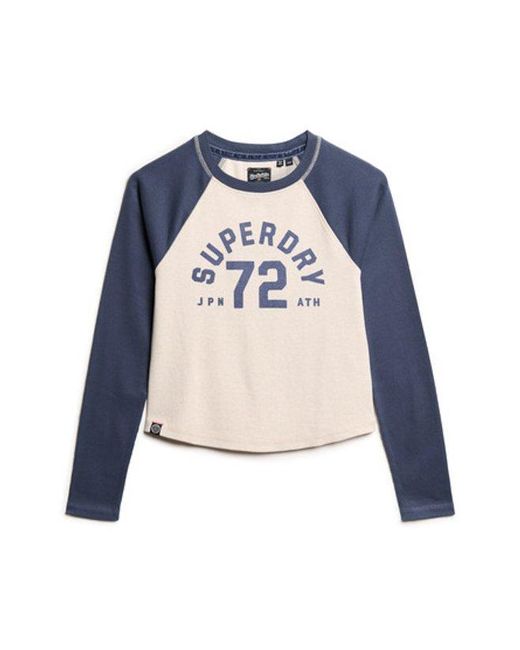 Superdry Blue & Co Athletic Essentials Rib Slim Long Sleeve Top