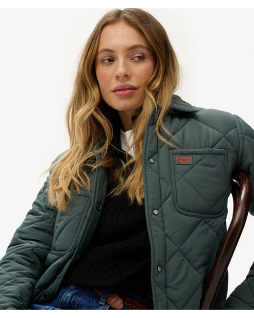 Superdry Doorgestikte Chore Liner Jas in het Green