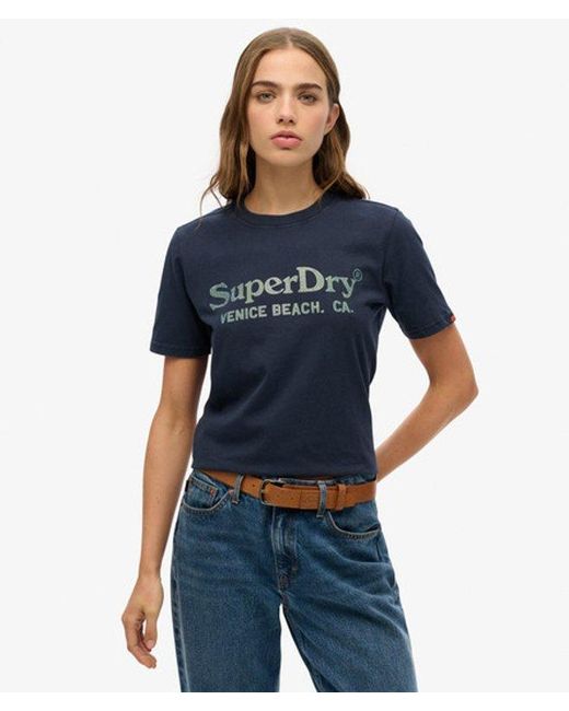 Superdry Blue & Co Venue Metallic Relaxed T-shirt
