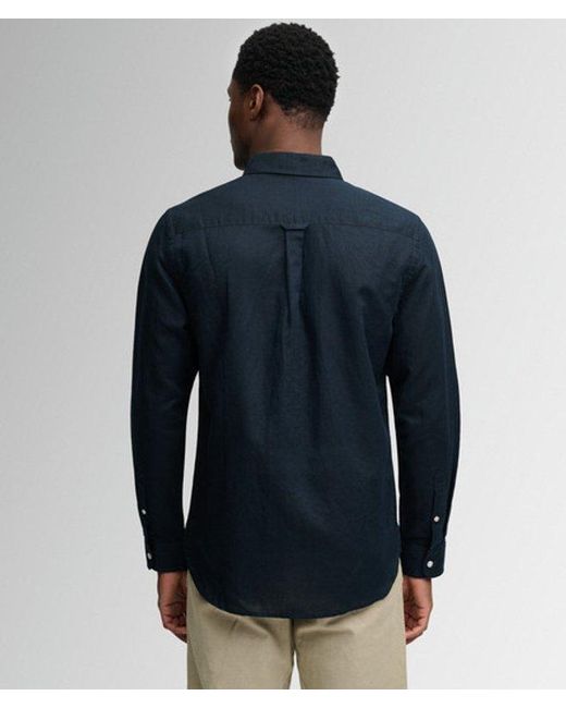 Superdry Blue & Co Cotton Linen Long Sleeve Shirt for men