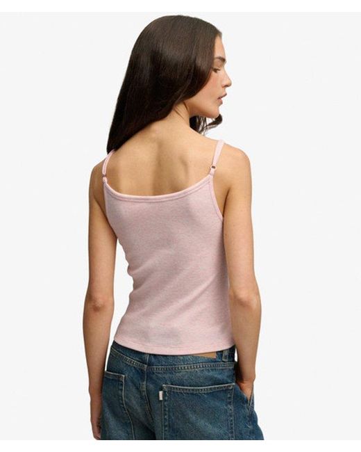 Femme Top À Bretelles Athletic Essentials Avec Boutons Taille Superdry en coloris Pink