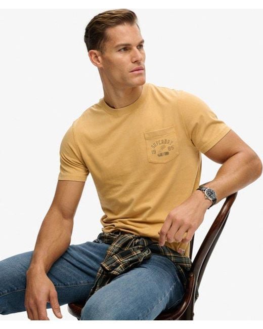 Superdry Blue & Co Vintage Prep Relaxed Pocket T-shirt for men