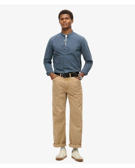 Superdry Blue & Co The Merchant Store - Indigo Henley Shirt for men