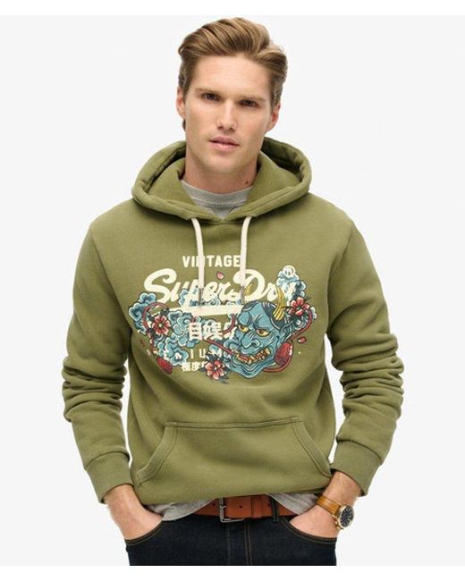 Superdry Green & Co Tokyo Vintage Logo Graphic Hoodie for men