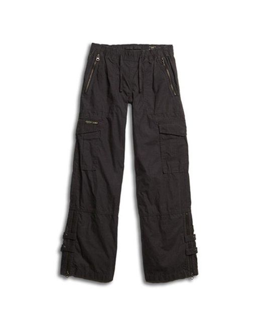 Superdry Black Low Rise Wide Leg Cargo Pants