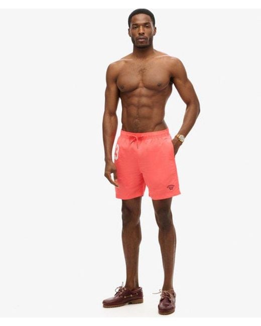 Superdry & Co Classic Embroidered Recycled Polo 17-inch Swim Shorts for men