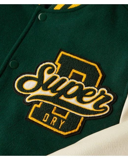 Superdry Varsity Wollen Bomberjack in het Green voor heren