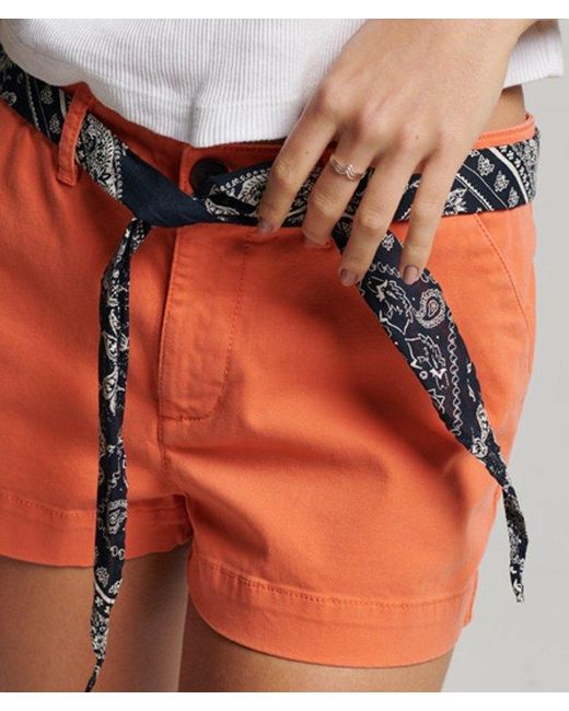 Superdry Orange Chino Hot Shorts