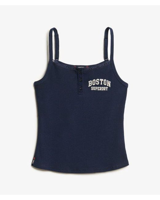 Superdry Blue & Co Athletic Essentials Graphic Button Cami Top