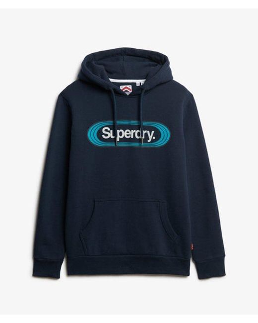 Superdry Blue Vintage Trade Tab Hoodie for men