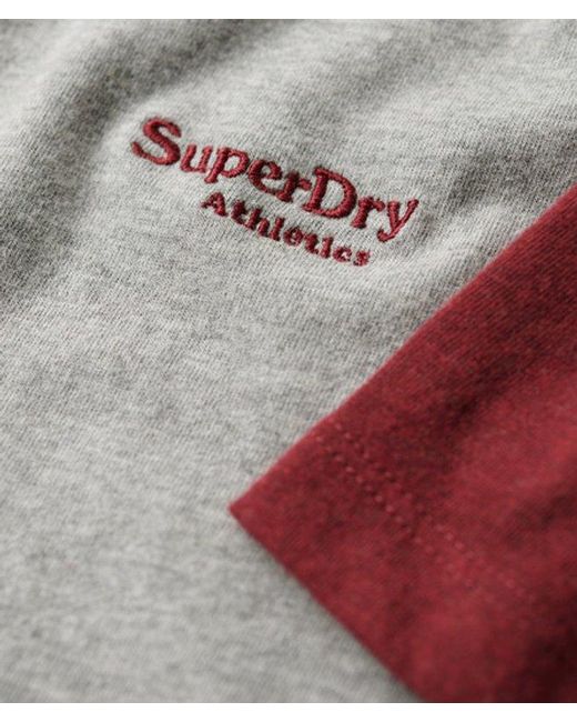 Superdry Red & Co Organic Cotton Essential Logo Baseball T-shirt for men