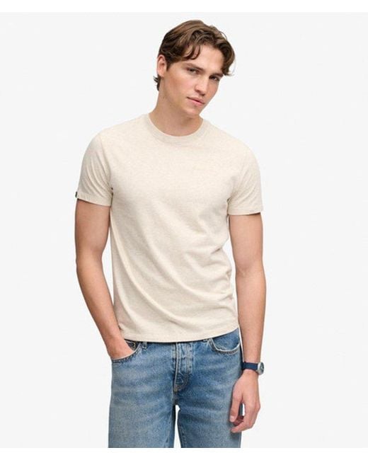 Superdry White & Co Essential Company Logo Embroidered T-shirt for men