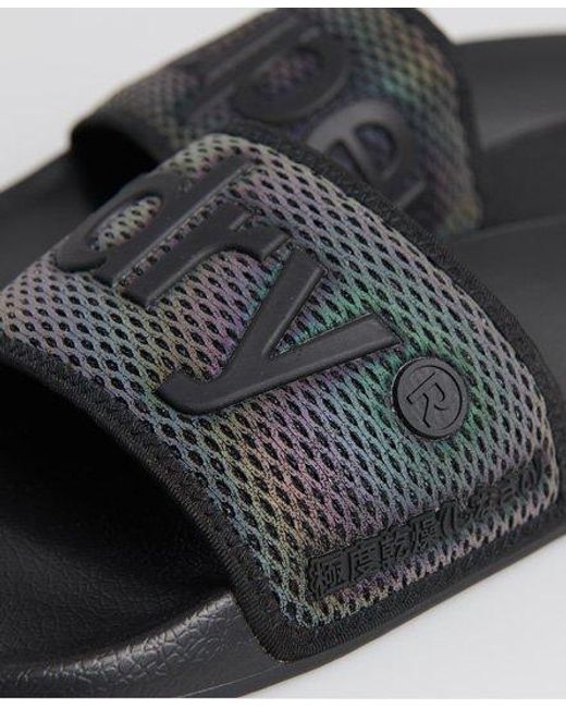 Superdry Black Mesh Beach Sliders for men