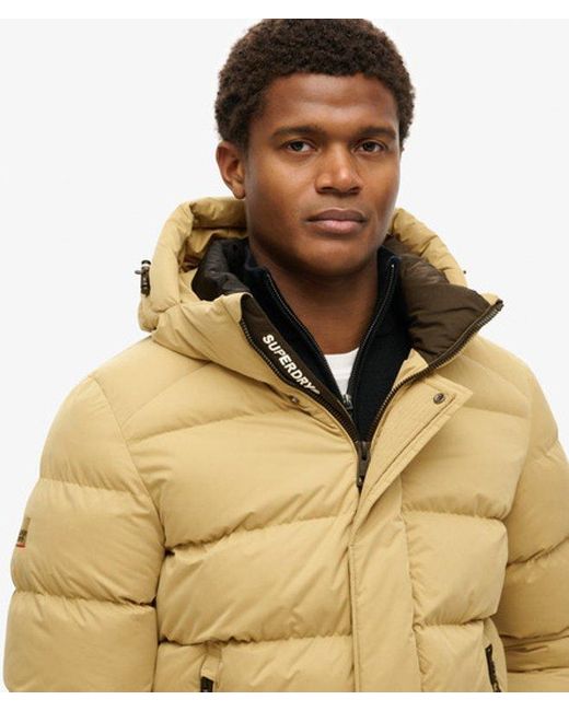 Superdry Natural & Co Hooded Microfibre Sport Puffer Jacket for men