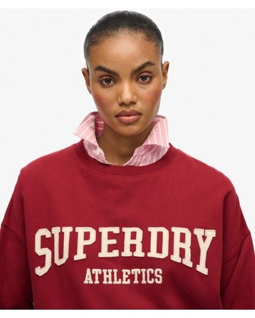 Superdry Red & Co Athletic Essentials Relaxed Applique Sweatshirt