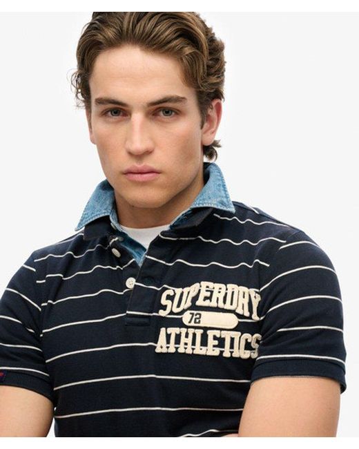 Superdry Black & Co Vintage Athletic Jersey Polo Shirt for men