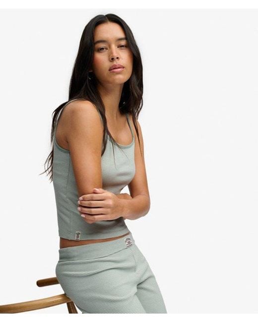 Superdry Athletic Essentials Cami Slanke Pasvorm in het Gray