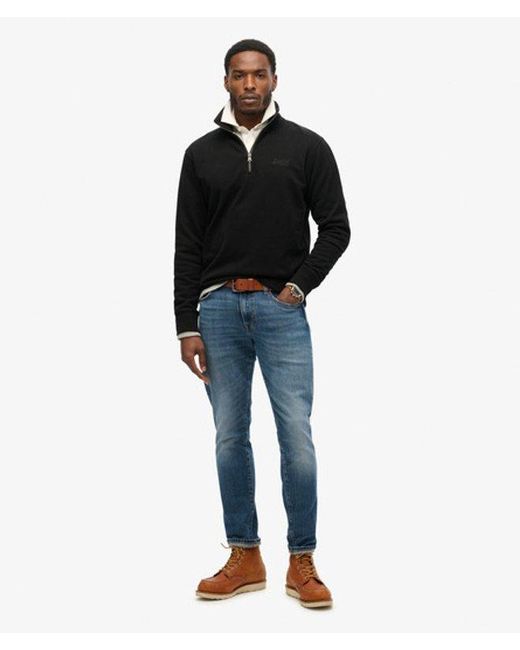Superdry Black & Co Essential Logo Half Zip Sweatshirt for men
