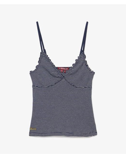 Superdry Blue & Co Athletic Essentials V-neck Waffle Cami Top