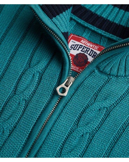 Superdry Blue & Co Slouchy Cable Half Zip Jumper