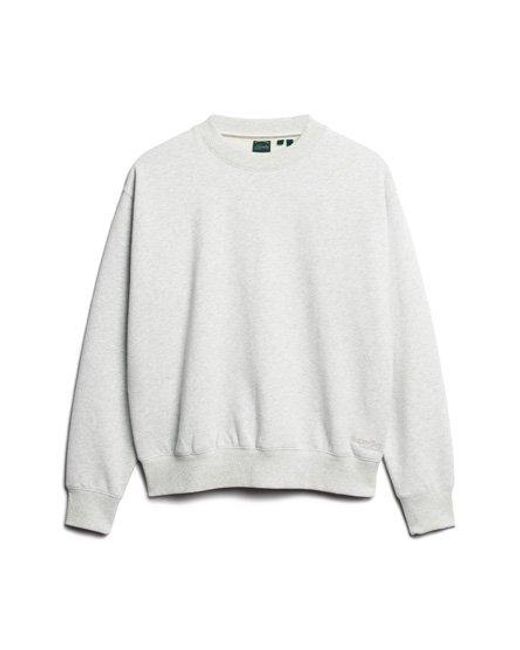 Superdry Essential Logo Sweatshirt Met Relaxed Fit in het White