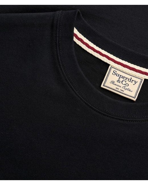 Superdry Black & Co Logo Embroidered T-shirt for men