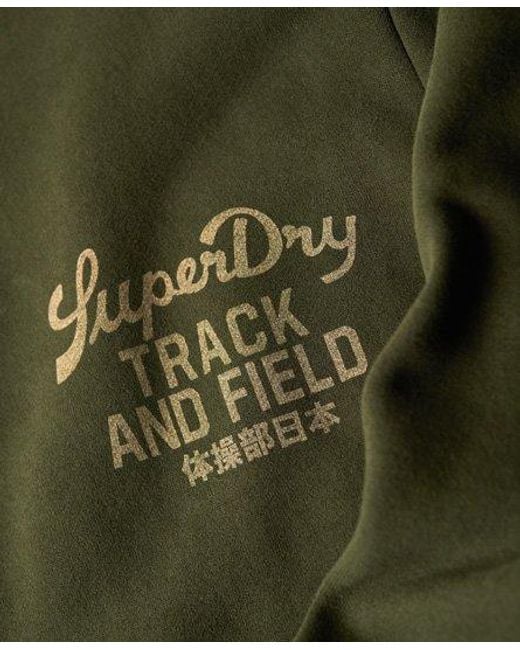 Superdry Green Athletic Script Flock Sweatshirt for men
